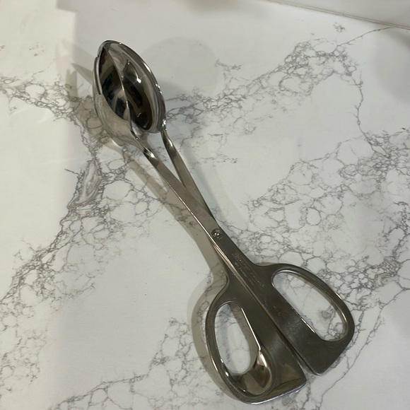 Gourmet Standard Silver Salad Server Tongs - Picture 1 of 5